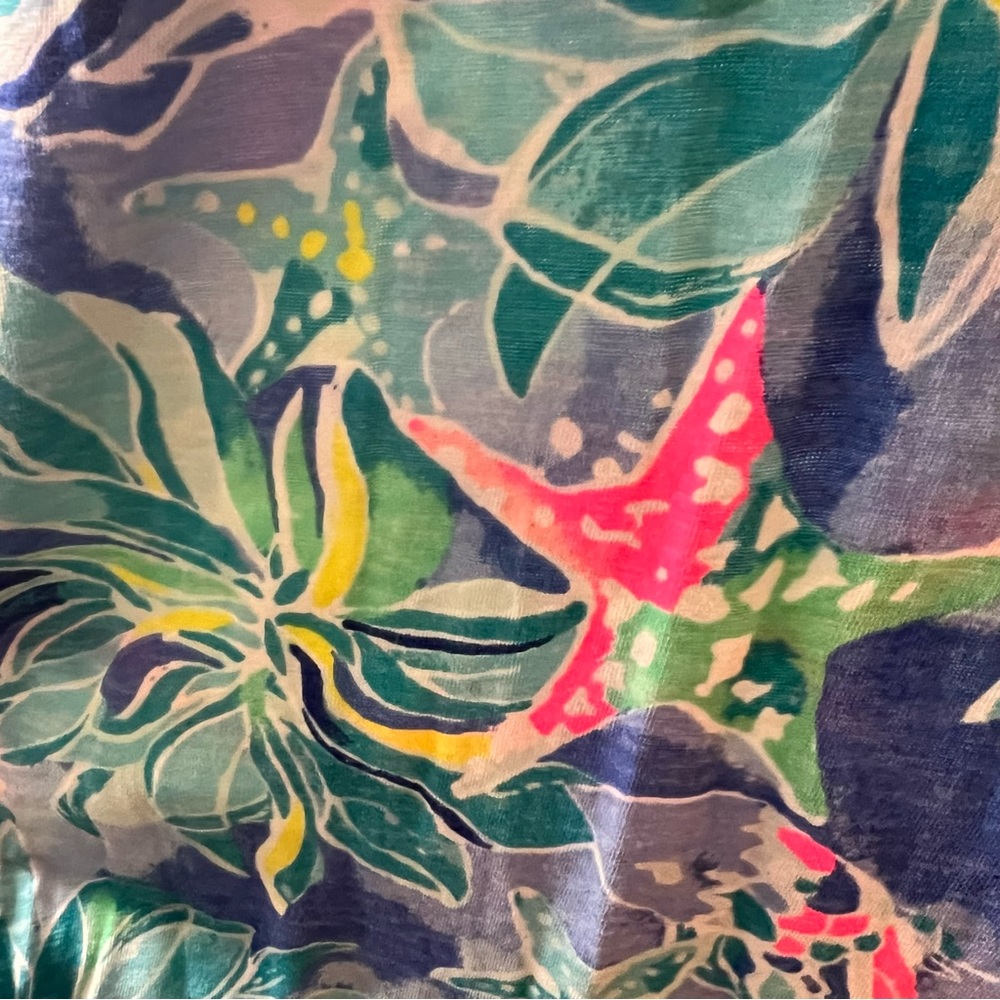 Lilly Pulitzer Shay Dress Bennet Blue Celestial Seas Women's Size Large Vacation - Picture 8 of 13